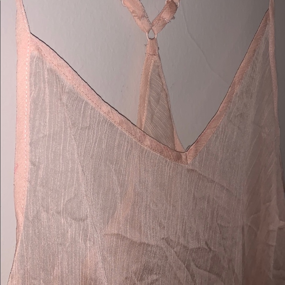 Sheer peach-pink dress